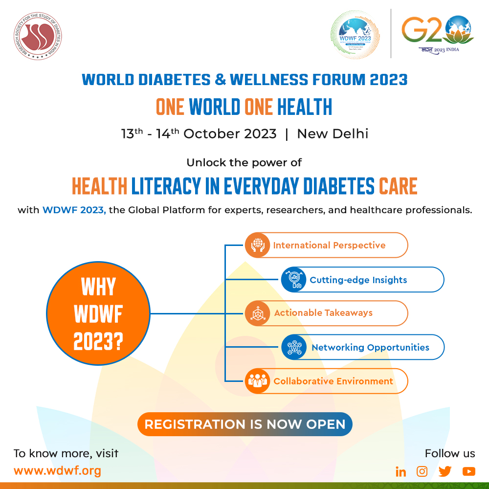 👉 Click on the link to register and secure your spot at the highly anticipated #WDWF2023 conference. - lnkd.in/diS8-EzR

#oneearthonehealth #oneworldonehealth  #wellnessprograms #diabetesconference #g20india  #healthylifestyle #WDWFConference #registrationopen