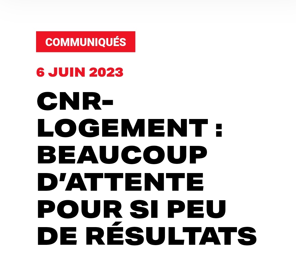 Très peu pour les sans-domicile et les mal-logés, quasi rien pour le logement social : après des mois de concertation, le #CNRLogement apporte bien peu de réponses aux victimes de la crise du #logement. 

La réaction du @CollAssoUnies
⤵️
collectif-associations-unies.org/2023/06/06/cnr…