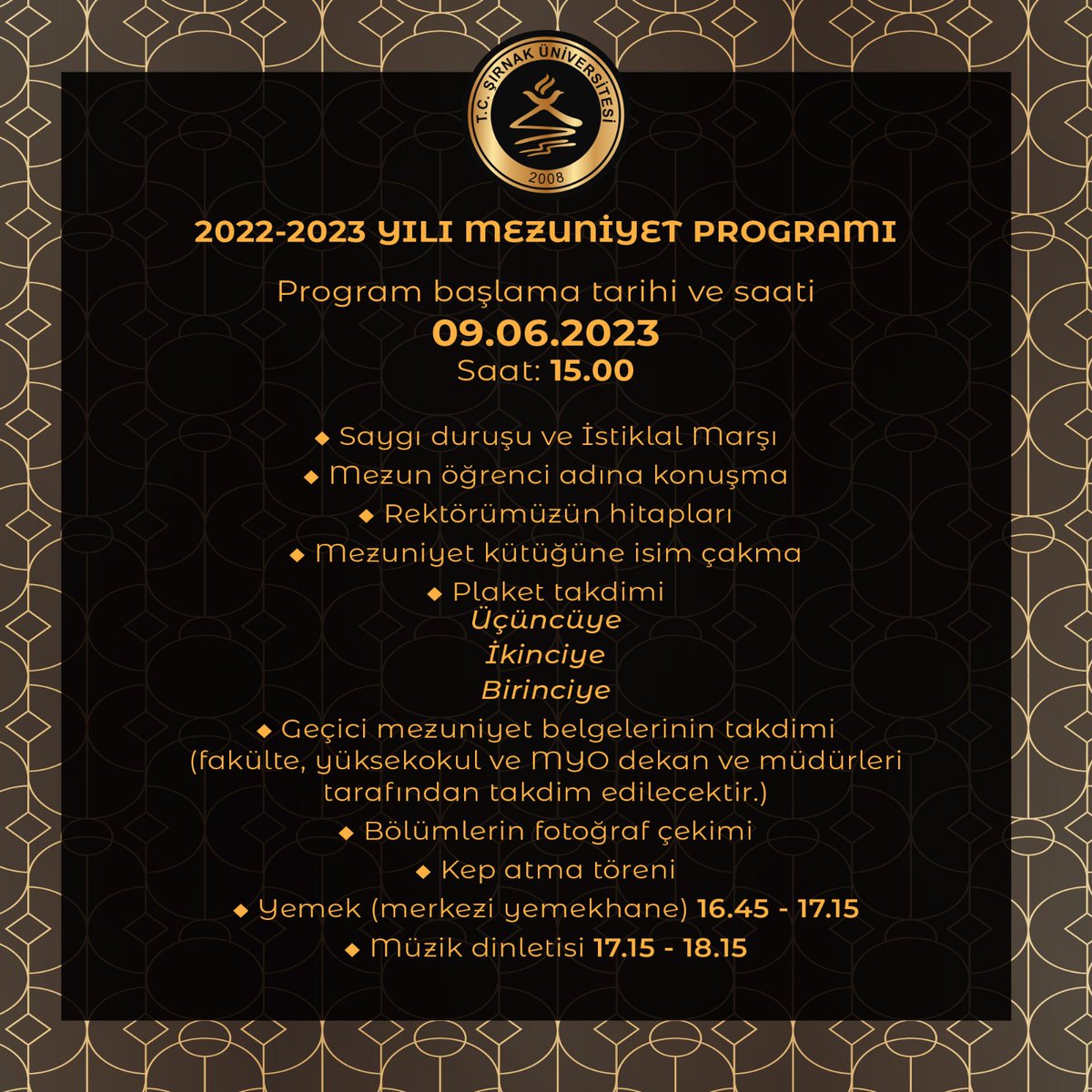 2022-2023 Yılı Mezuniyet Programı
