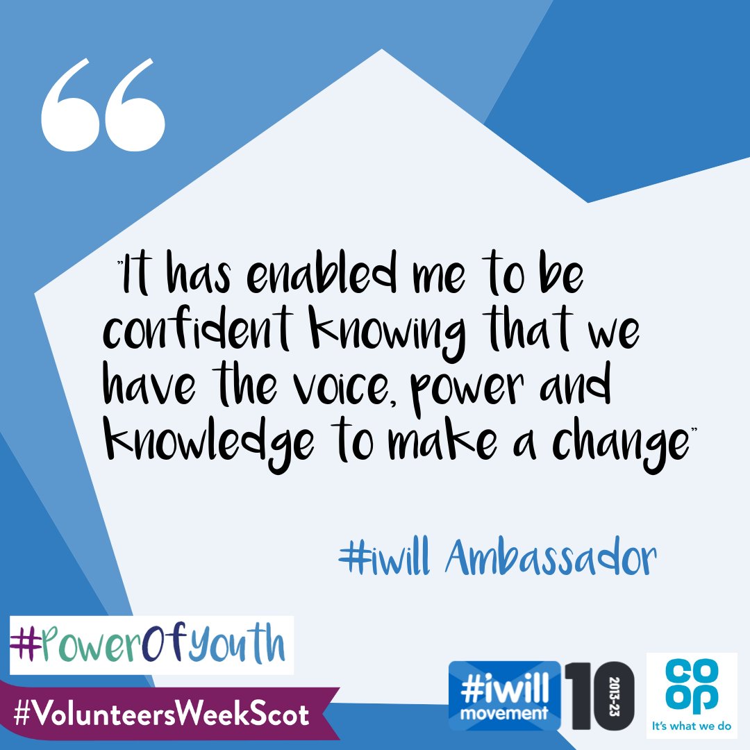 A wonderful quote from a Scottish #IWill ambassador on how the #PowerOfYouth and feeling part of a movement inspires more young people to feel empowered to get involved and create real change! ❤️🤝 

#PowerOfYouthDay #IWill10 #YouthSocialAction