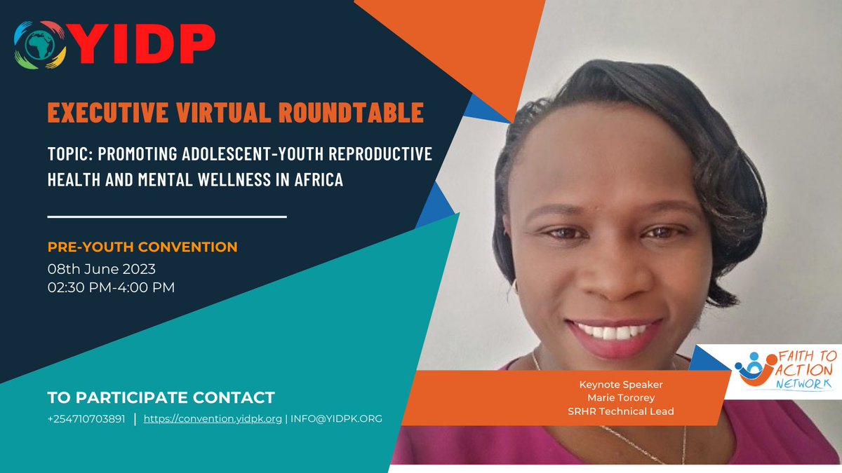Join our SRHR Technical Lead <a href="/MariaTororey/">maria tororey</a>  as she discusses the Adolescent &amp; Youth #SRHR initiatives that we have completed or are presently undertaking in Africa.
📅8th June 
⏲️2:30-4:40pm 
👉Register here: us06web.zoom.us/meeting/regist…

#HealthyAdolescents #SHARP