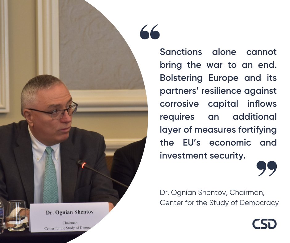 🇧🇬 needs to align and update legislation to international standards and establish effective measures for #sanctions and #InvestmentScreening. 💬CSD's Chairman Dr. Ognian Shentov.