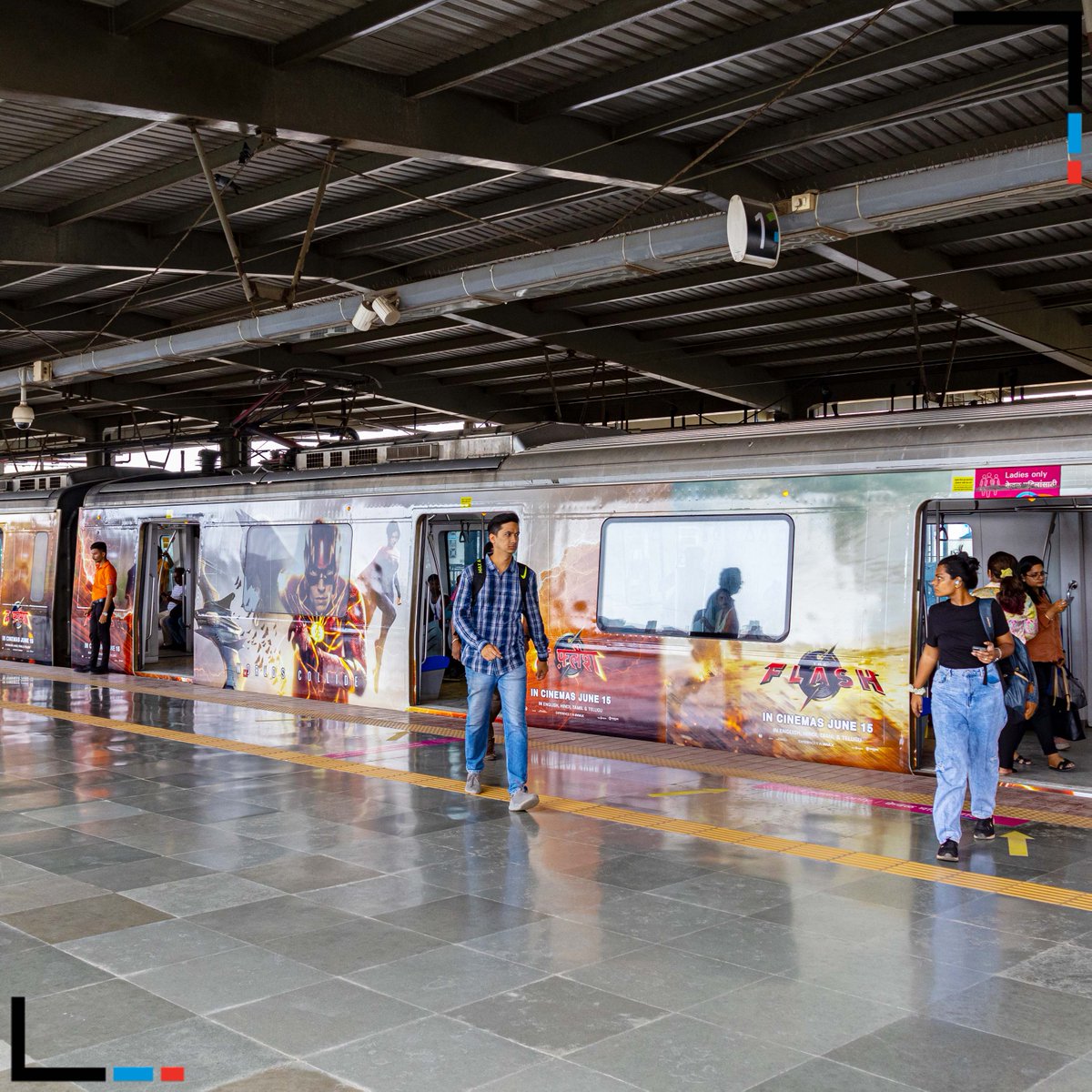 times_ooh's tweet photo. #TheFlash, an American superhero flick based on the #DCComics, makes #MumbaiMetro One Magically with Heroic #TrainBranding.
Targeting young & movie lovers audience, #Mumbai Metro takes the movie to a closer to their desired TG.
#TimesOOH #OOH #trainwrap #outdooradvertising https://t.co/CD051dYvgC
