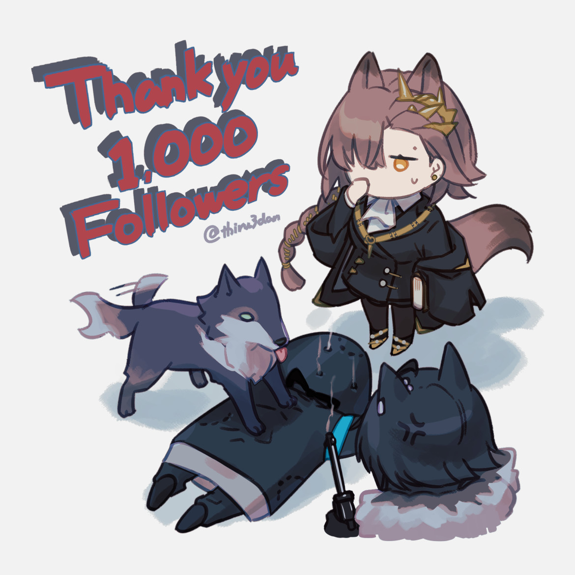 tail animal ears brown hair 1girl wolf ears black jacket wolf tail  illustration images