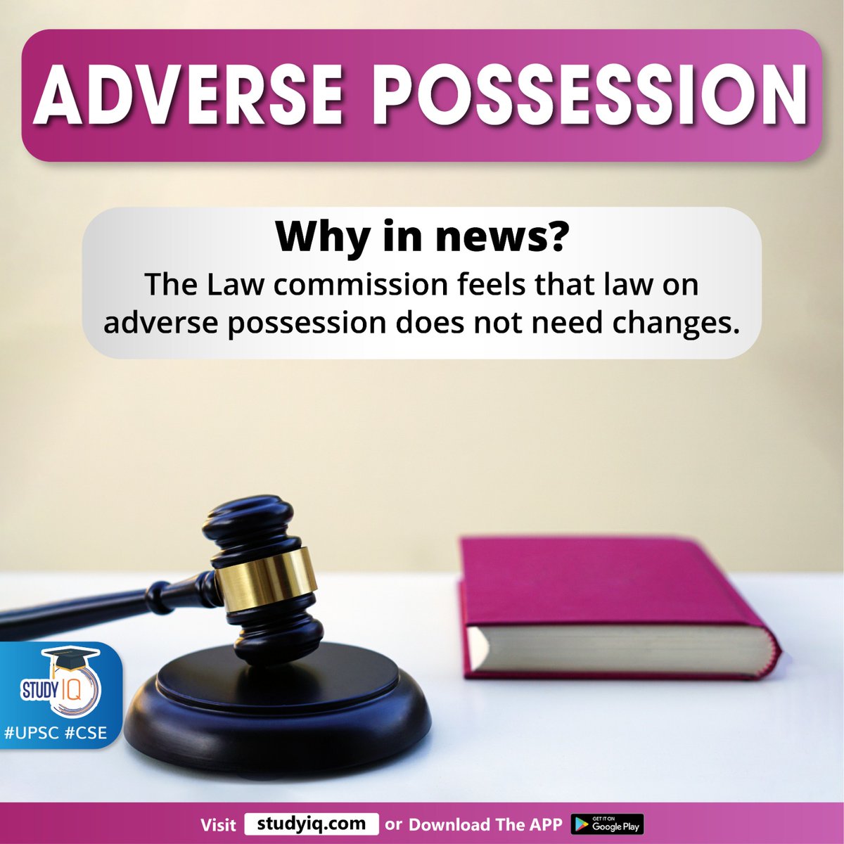 upsciq's tweet photo. Adverse Possession
#adversepossession #lawcommision #whyinnews #hostilepossessionofproperty #rights #law #propertylaw #ownersofproperty #fraudpersons #avoidablework #upsc #cse #ips #ias https://t.co/g1mmUYLgYd
