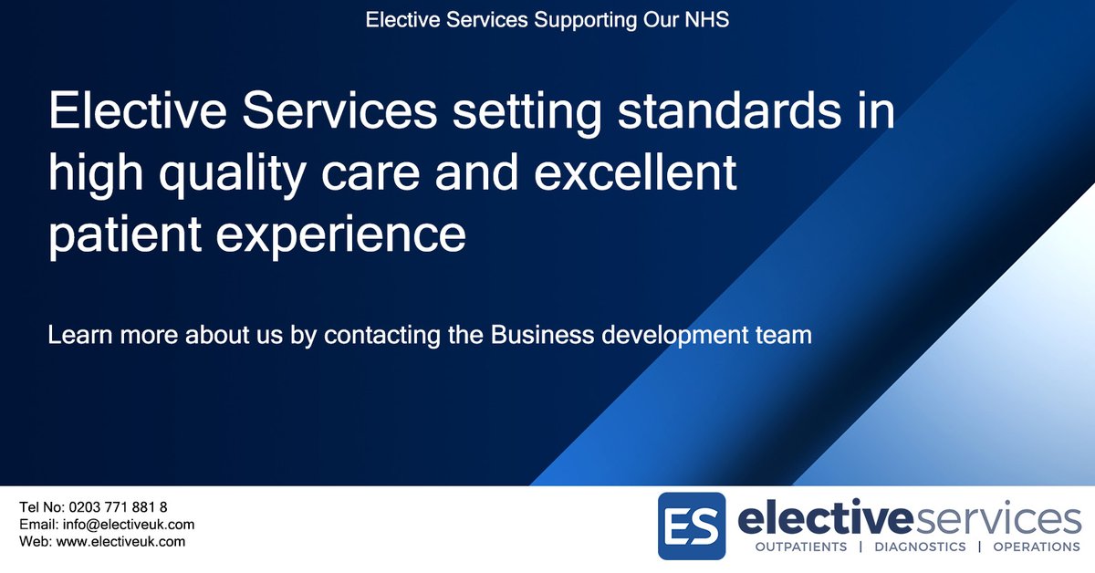 Elective Services setting standards in high quality services and excellent patient experience. #nhsheroes #insourcing #rtt #patientexperience