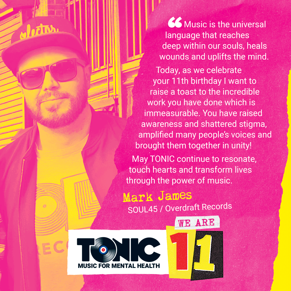 Tonic turns 11 today!
Thanks for the birthday messages...
@soul45djs 
@DJFormat

tonicmusic.co.uk/post/weare11
#MentalHealth #Music #Tonic #Wellbeing #birthday