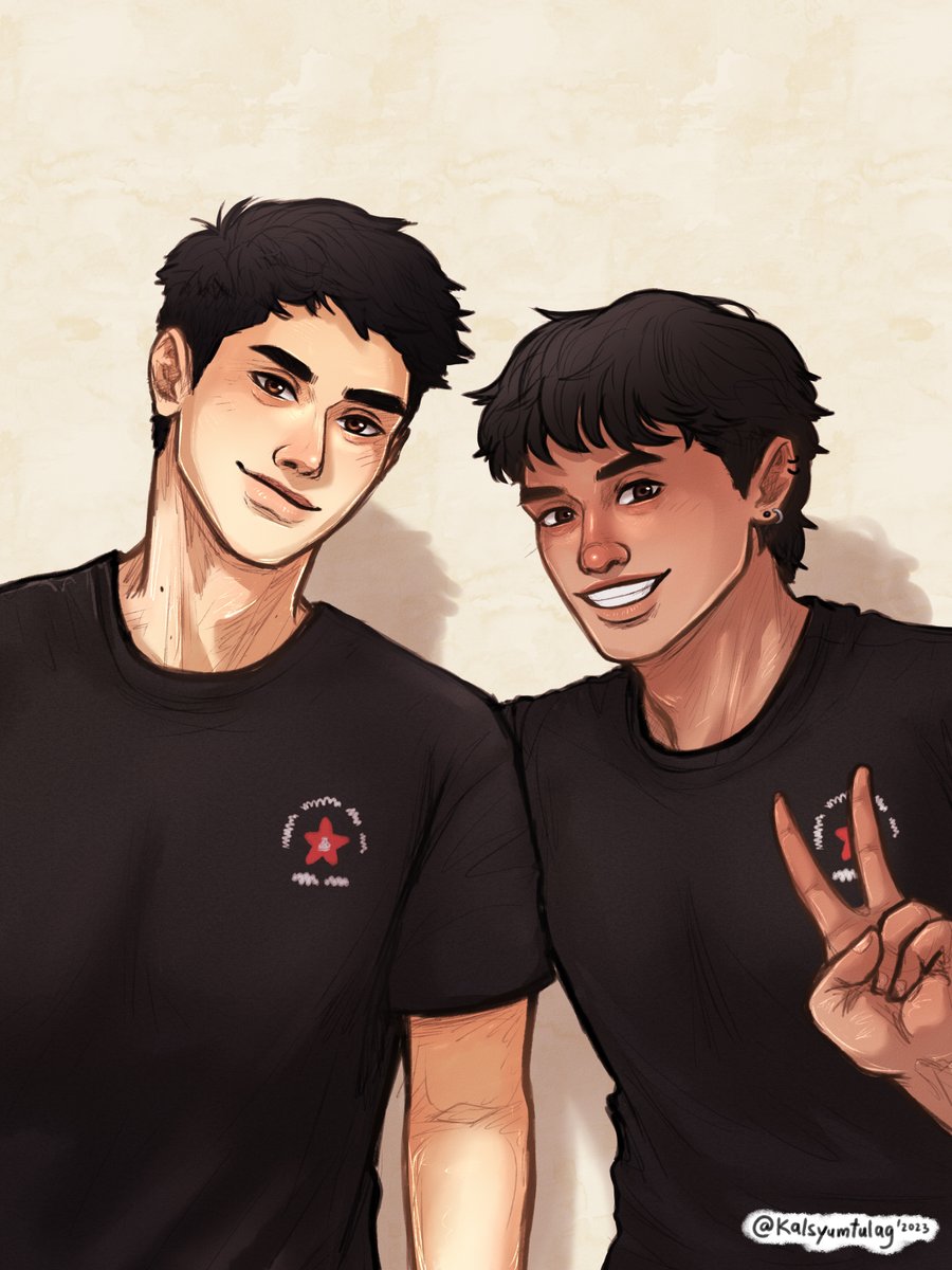 Introducing new ocs, Sebastian and Dewa! 🤼‍♂️ Both are 3rd year art college students, been together since 1st year! Sebastian (left) is majoring in product design while Dewa (right) is majoring in fine arts.

#OC #ocsbase #artidn