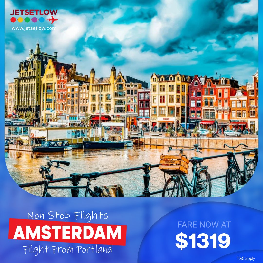 Non Stop Flight To Amsterdam
from Portland
Book with us and Get best price fare on flight Tickets

#offers #unitedstates #switzerland #london #atlanta #dublin #denver #frankfurt #unitedkingdom #booking #jetsetlow #amsterdam #amsterdamcity #amsterdamlife #portland #portlandoregon