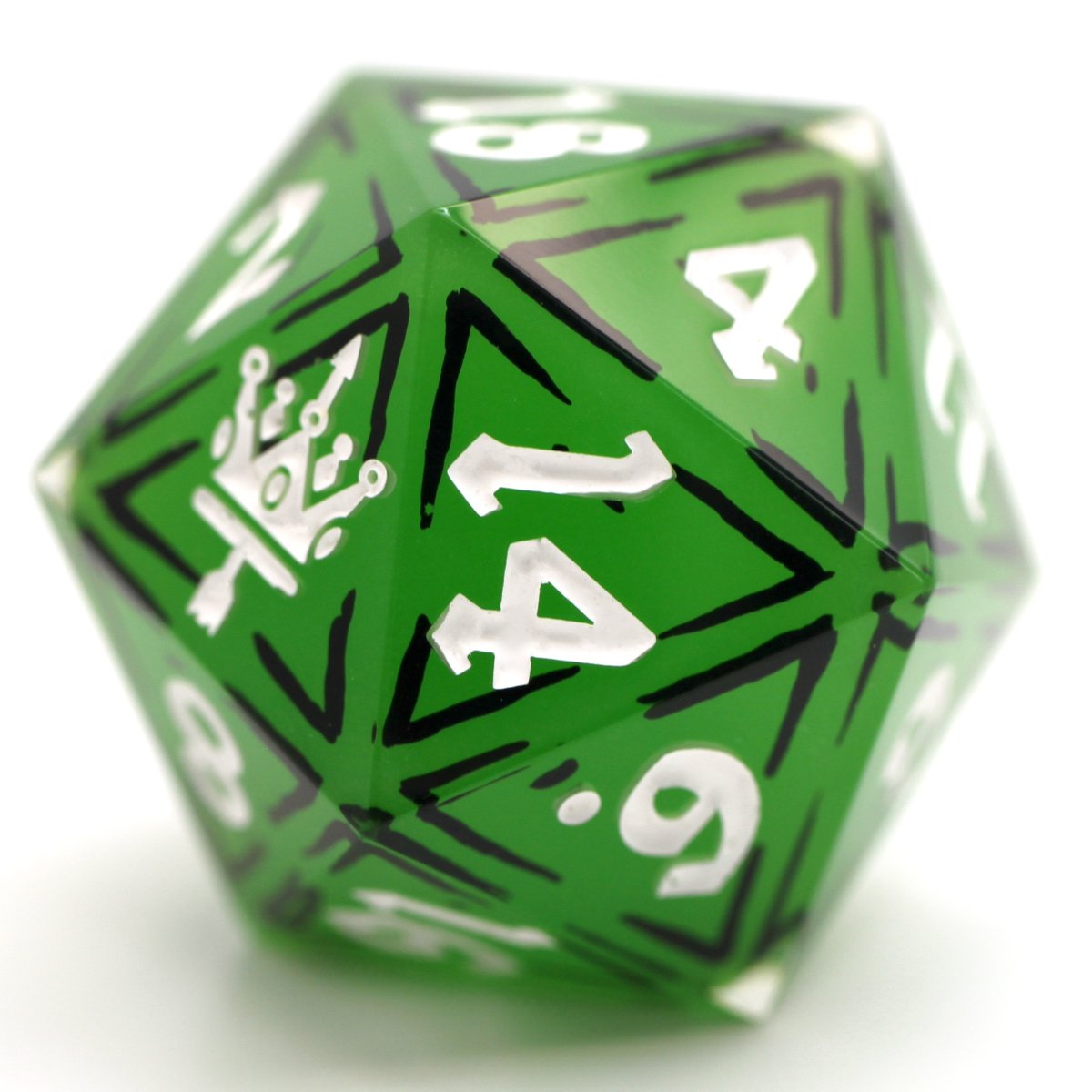 It seems I've been on a green kick lately for some reason lol 💚 Another Cel Shaded chonk for my restock this weekend! #dice #DnD #CelShading