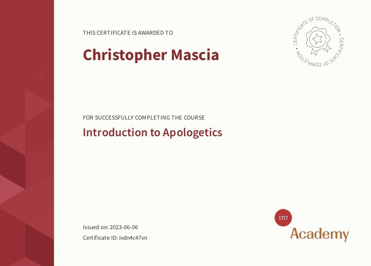SJEP_115's tweet photo. Completed another course from @1517. #Greatful for this #free course that has helped me #grow in my ability to "...give an #answer to everyone who asks [me] to give a reason for the #hope that is in [me]." 
(1 Peter 3:15)  #jesus #god #bible #faith #jesuschrist  #christ #gospel https://t.co/I25BfQUZz6
