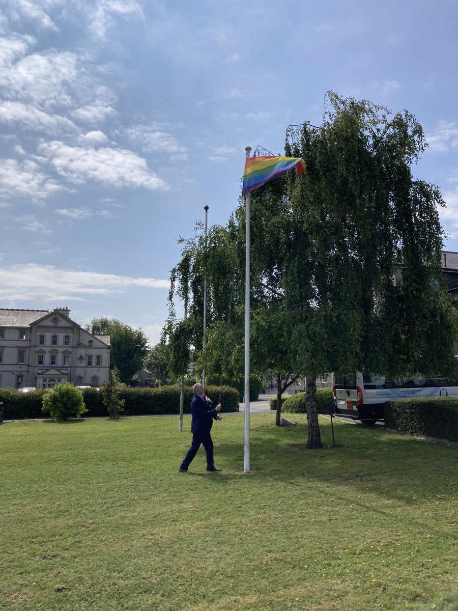 RoyalDonnybrook's tweet photo. Celebrating Bród/Pride today.  CEO Conor Leonard @5x4x3x delighted to lead the parade to raise the flag. Well done, organising committee! https://t.co/qOhhbYPP53
