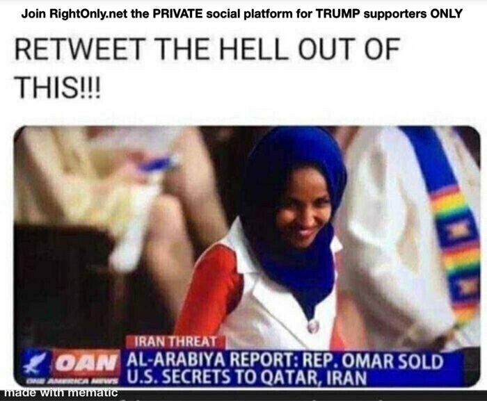 'Rep. Omar sold US secrets to Qatar, Iran.' Why am I not shocked?