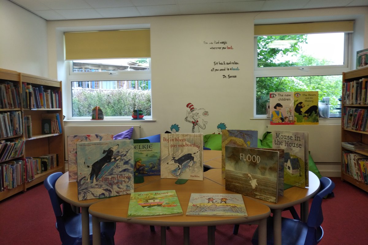 KWS_HW's tweet photo. We're a long-standing member of the S. Bucks Children's Book Group. At the Federation of Children's Book Groups conference, author Gillian McClure donated a set of her beautiful picture books to us. She signed all the books personally. They look so appealing here in our Library. https://t.co/68jJi9zJiy