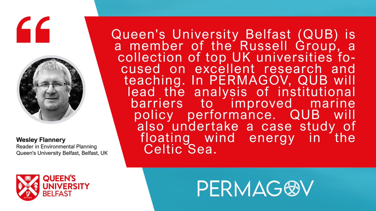 #MarineGovernance is hampered by institutional barriers that impede effective policy performance. Leading work on the analysis of barriers is @WesleyFlannery of @QUBelfast who is also in charge of case study #FloatingWind #Energy in the #CelticSea ⚡️🌊 permagov.eu