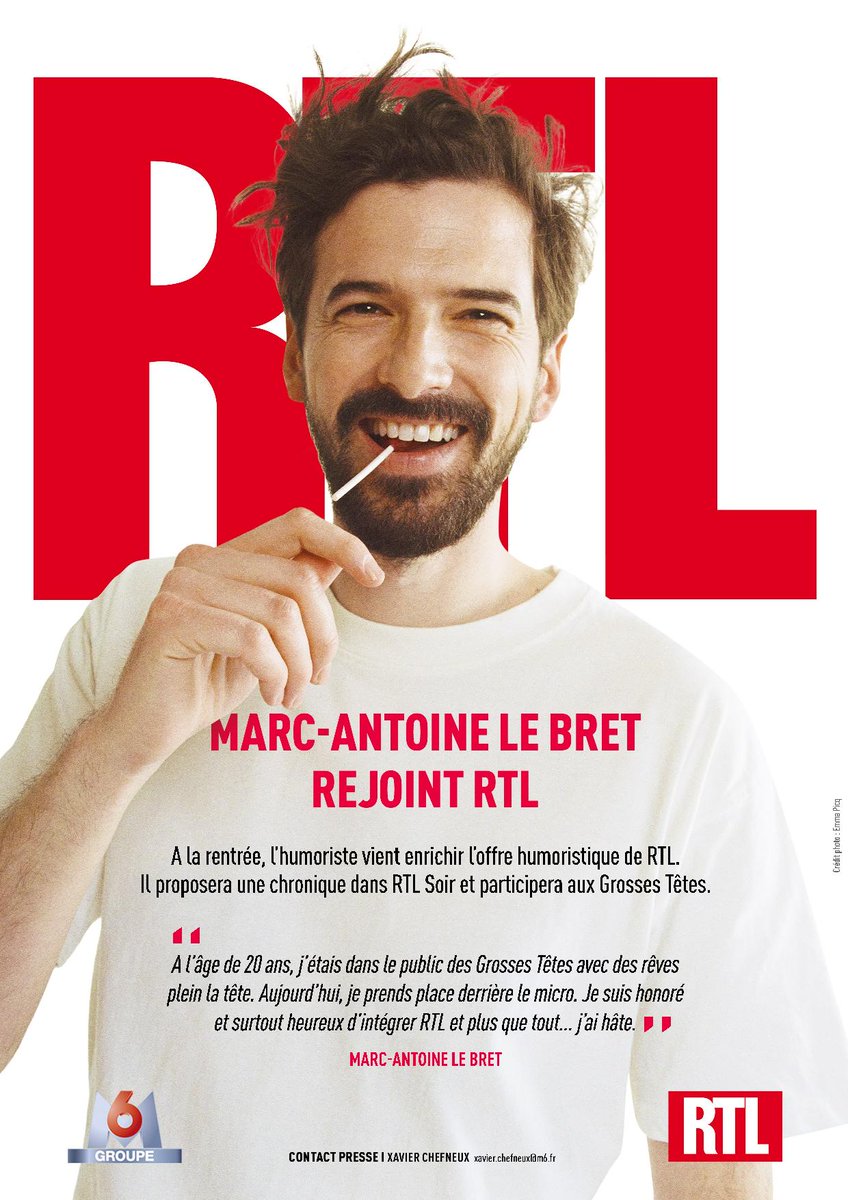 Marc-Antoine Le Bret rejoint RTL la saison prochaine.
#RTL #LesGrossesTêtes #RTLSoir #MarcAntoineLeBret @MarcAntoineLB