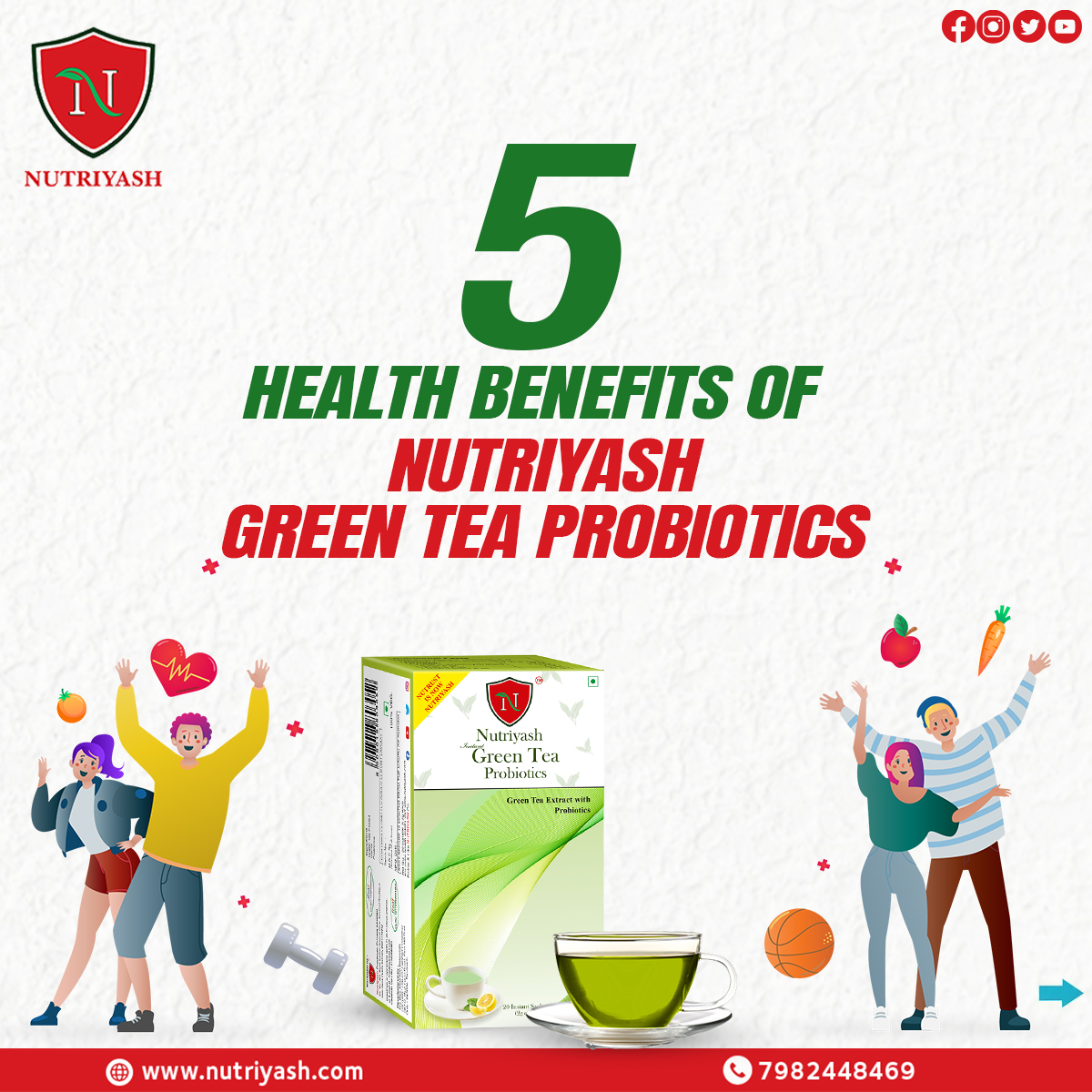 nutriyash21's tweet photo. 5 Health Benefits of Nutriyash Green Tea Probiotics.
#greentea #greenteaprobiotics #dehydrated #rehydrate #exhausted #healthy #antioxidants #nutrition #drinkingwater #hydrated #minerals #stayhealthy #water #summer #day #weather #greentea, #greentealover https://t.co/WrJEKB28xC