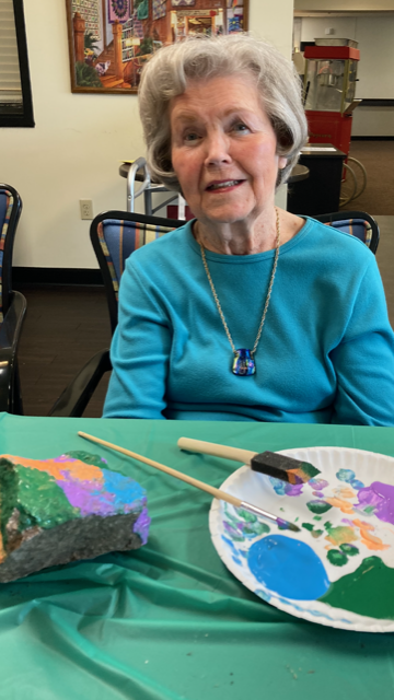 OrchardGroveHC's tweet photo. Our residents love art class. Today we designed and painted rocks for our flower gardens and patios.
#thriveattrilogy #Campusincolor https://t.co/6dNKq3GFHP