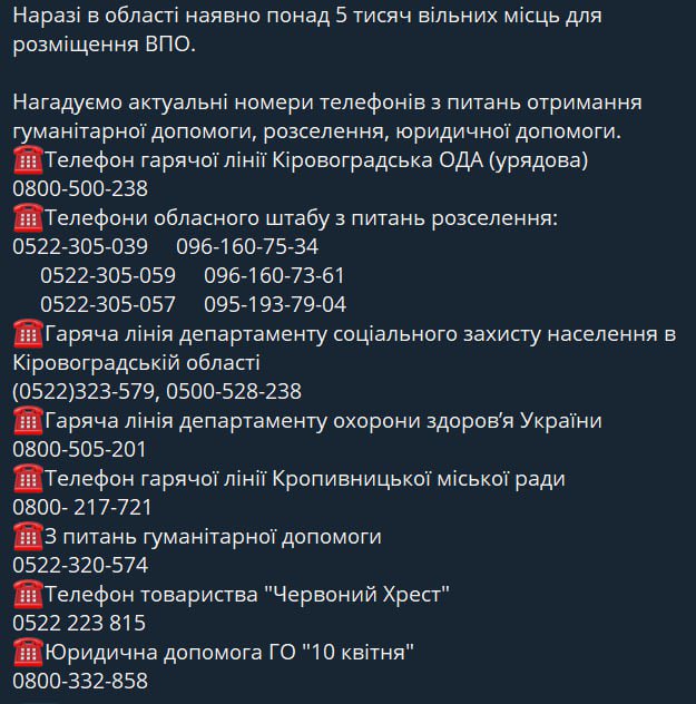 Кіровоградщина готова приймати постраждалих від затоплення. Актуальна інформація та контакти нижче на фото