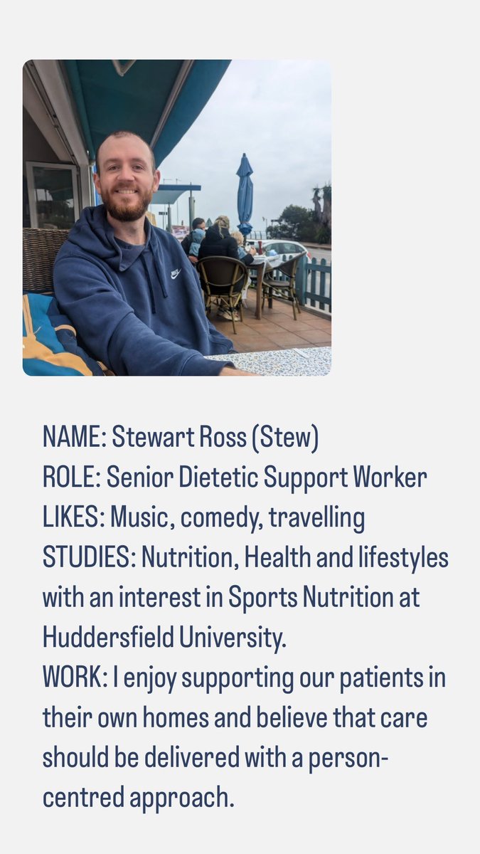 Introducing Stew, he keeps the South team in check.  At 6ft 5 he’s the tallest member of our team so you won’t miss him bobbing about Wythenshaw offices. <a href="/mcrlco/">Manchester Local Care Organisation</a> @lauramayoshea1 #DW2023 #WeAreDietetics