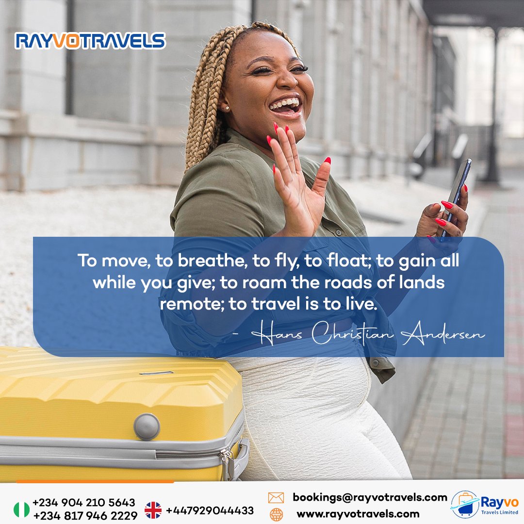 'To move, to breathe, to fly, to float; to gain all while you give; to roam the roads of lands remote; to travel is to live.' — Hans Christian Andersen.

#RayvoTravels #TravelMotivation #Travel #Adventure #TravelQuote
