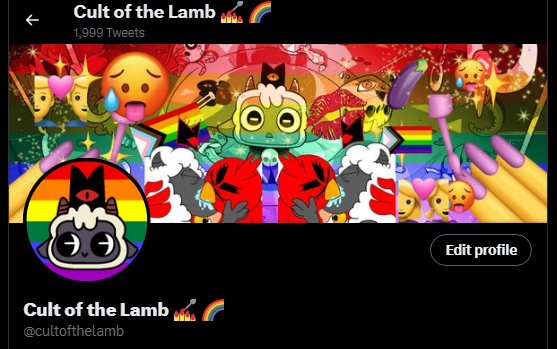 Apparently the Cult of the lamb twitter likes dating red people from other  games : r/CultOfTheLamb