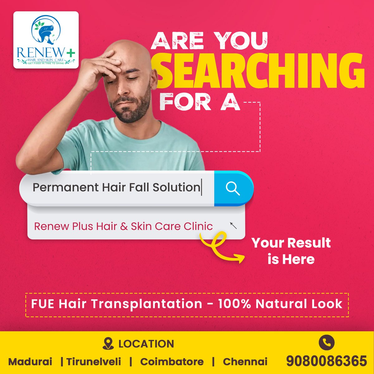 Struggling with hair loss? 
Renew+ is giving you the Ultimate Solution...😍
#renewplus #renewhair #renewplushairandskincare #haircare #hairtreatment #hairtreatmentcare #hair #hairlove #hairproblems #hairtips #hairclinic #baldhead #bald #baldness #baldnesssolution