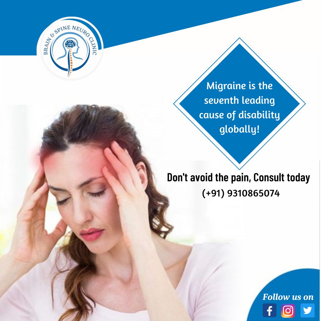 NeuroClinic7's tweet photo. Migraine is the seventh leading cause of disability globally!
To get an appointment call us: +919310865074, (+91)7905116456
.
#Drchiraggupta #headache #migraine #migraineawareness #migrainetreatment #migrainesupport #strokeprevent #DementiaCare #dementia #demetiasucks https://t.co/orcfpcb1d3