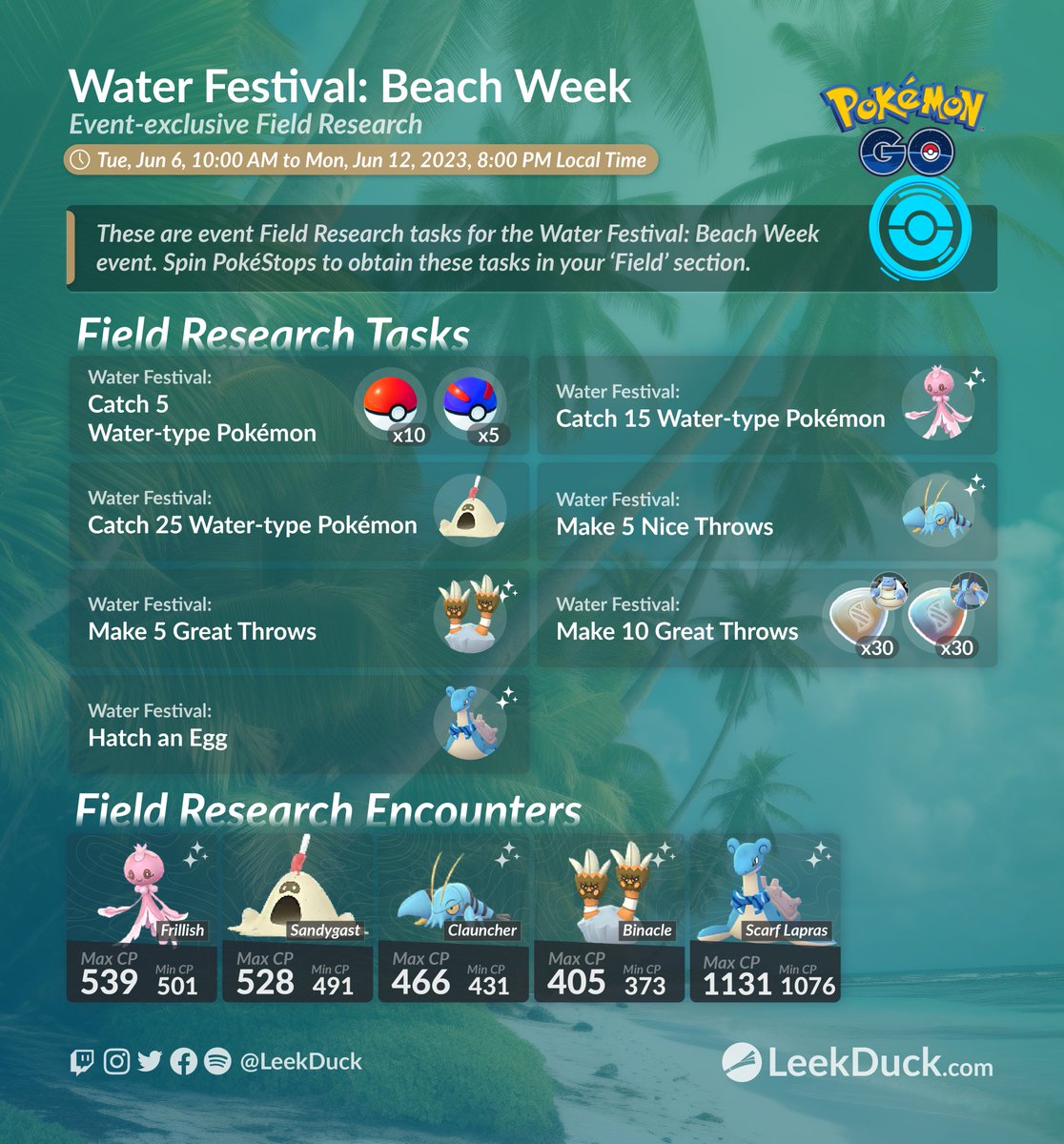 Leek Duck 🦆 on Twitter "Water Festival Beach Week Event Overview Full Details https