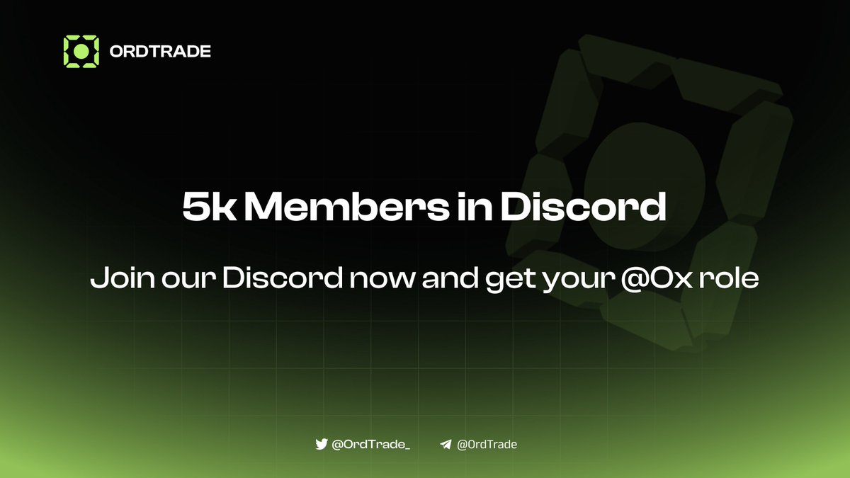 🟧5k members joined @OrdTrade_ Discord.

Join now: discord.gg/hqv5pVkzNQ

'0x role' is waiting for you to claim. Don't forget how much profitable for early supporters of @Unisat_wallet got!

⭕️

#OrdTrade #XB20 #BRC20