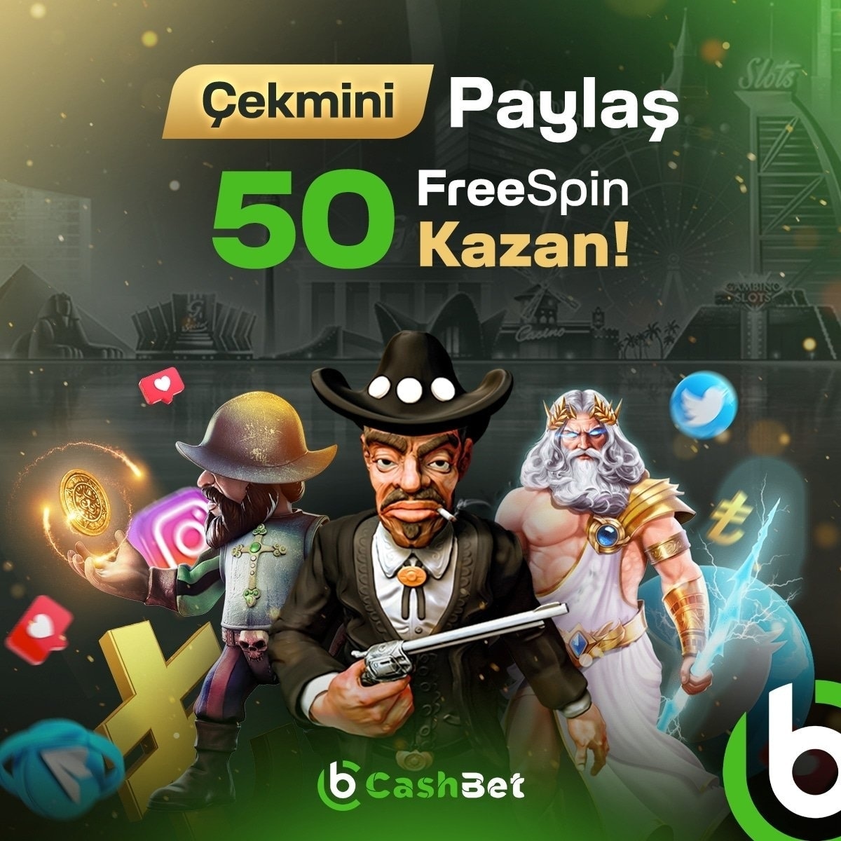 cashbetresmi's tweet photo. CashBet'in Avantajlı Dünyası!

🎁 Çekimini Paylaş 50 FreeSpin Kazan!

📣 Sitemizden yaptığınız çekiminizi Twitter'da @cashbetresmi hesabını etiketleyip #CashbetdeHızlıÇekim hastagi ile paylaşın 50 FreeSpin Kazanın! https://t.co/gSsHmHcIfx