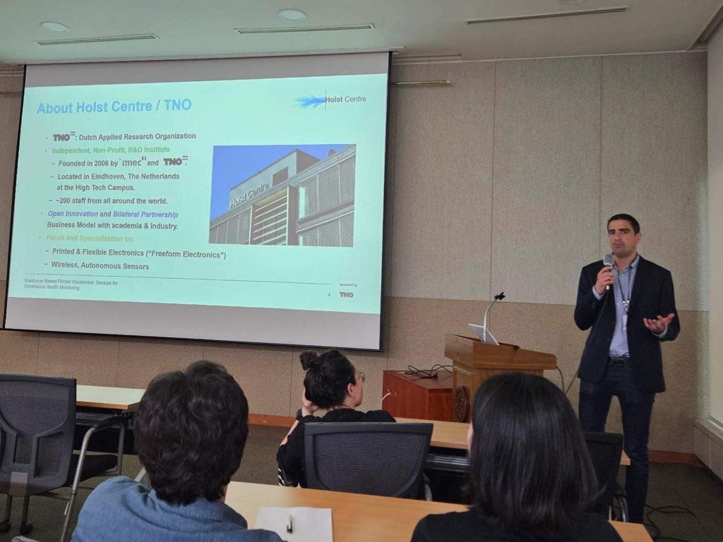 Peter Zalar (@peter_zalar) on Twitter photo On June 1st, I had the opportunity to visit Dr. Wonryung Lee from the Center for Biomaterials at the Korean Institute of Technology. I also gave a presentation about our work at <a href="/HolstCentre/">Holst Centre</a> to a group of research staff and students. <a href="/KistPublic/">한국과학기술연구원(KIST)</a> On June 1st, I had the opportunity to visit Dr. Wonryung Lee from the Center for Biomaterials at the Korean Institute of Technology. I also gave a presentation about our work at <a href="/HolstCentre/">Holst Centre</a> to a group of research staff and students. <a href="/KistPublic/">한국과학기술연구원(KIST)</a>