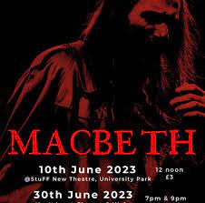 Macbeth (Abridged) 
10th June 
by William Shakespeare 
Nottingham Shakespeare Company
New Theatre, Nottingham University
mynottz.com/theatreomn.htm…
#nottinghamtheatre #ohmynottz