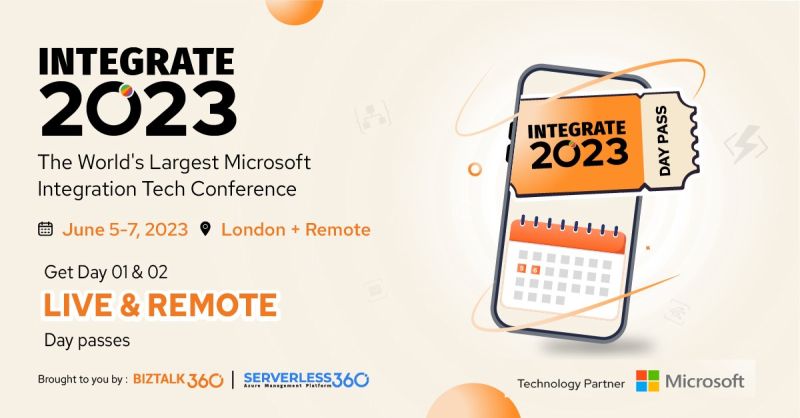 BizTalk360's tweet image. This is your final opportunity to secure your spot for Day 2 of #INTEGRATE2023, the world&apos;s leading Microsoft Tech Conference. Time is running out, and passes are selling fast! 

See what&apos;s awaiting in Day 2: serverless360.com/integrate-2023…

#azure #biztalkserver