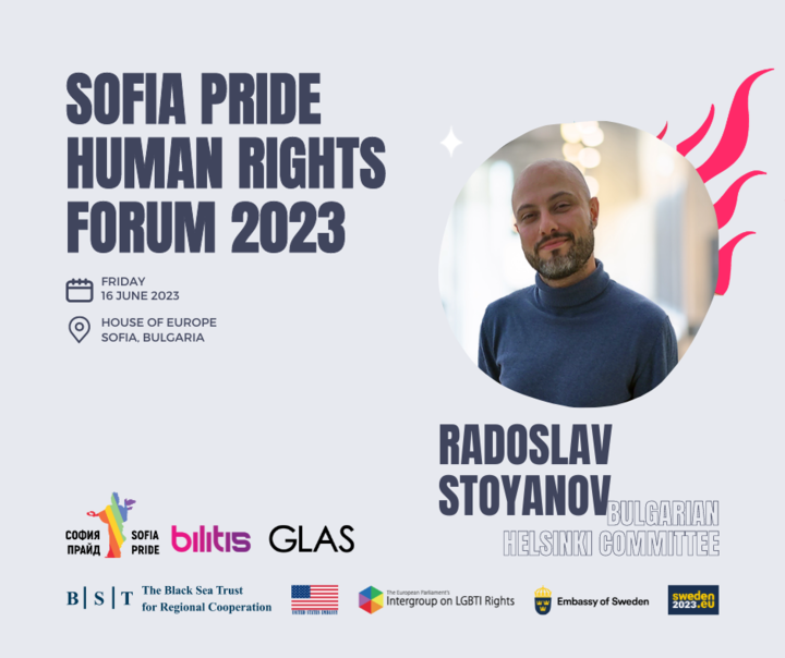 Join us for the #SofiaPrideHumanRightsForum on June 16th and hear from <a href="/radi_stoyanov/">Radoslav Stoyanov</a>, law graduate with a history of fighting discrimination. He's part of the @BHC team and will share insights on Hate, Freedom and Security for LGBTQI's. Seats: forms.gle/WPycUWuAnTFd6r…