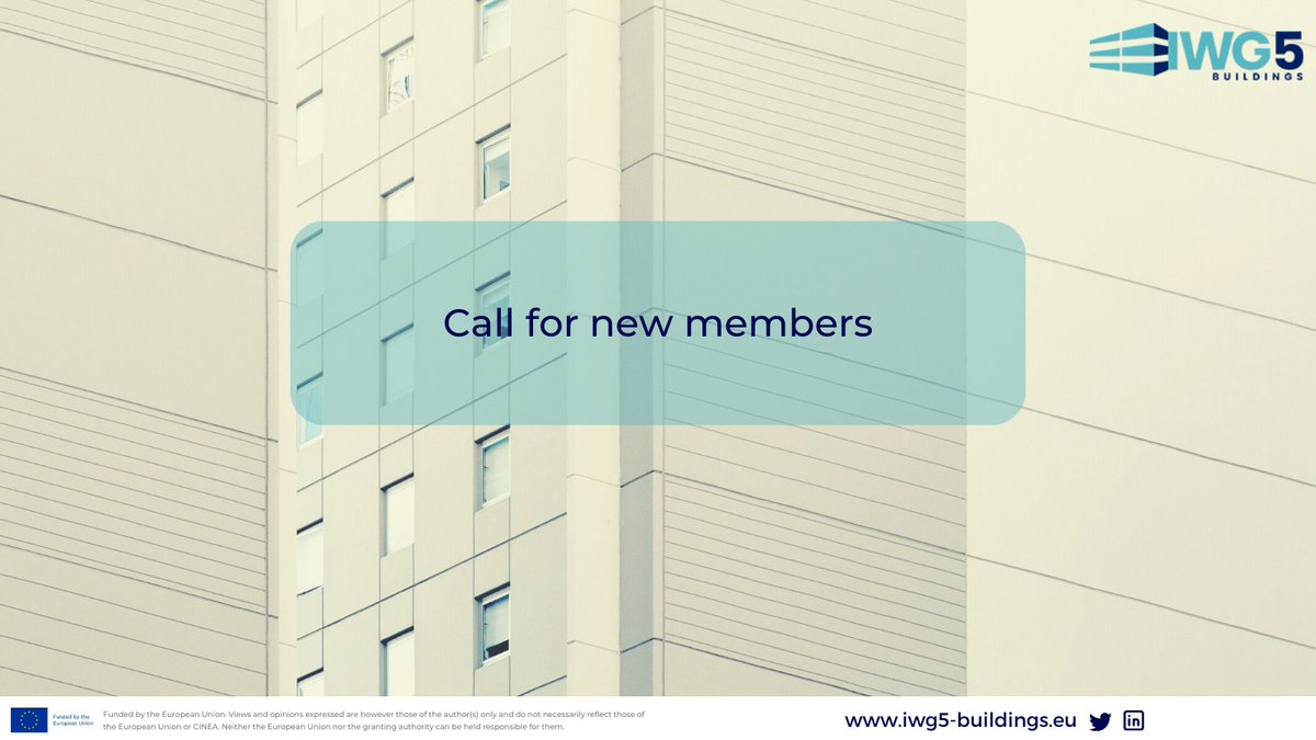 📣Call for new members
Are you a European/National stakeholder working on #energyefficiency in buildings?
Would you like to join the Implementation Working Group on Energy Efficiency in #Buildings within the #SETPlan?

Contact us👇
iwg5-buildings.eu/call-for-new-m…