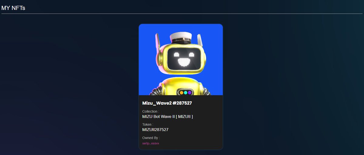 chlobedforth's tweet photo. Sei Testnet Mission 16 complete @MizuMarket #SeiNetwork
This is my NFT:
sei1pwvkwjyg2v6yh46evvnha5uz7355dalfuxsavx https://t.co/VYQxGQPvXz