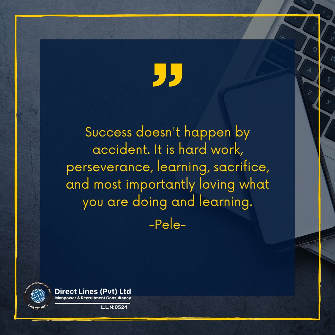DirectLines1985's tweet photo. Success doesn't happen by accident. It is hard work, perseverance, learning, sacrifice, and most importantly loving what you are doing and learning. https://t.co/OjmC4cY6us