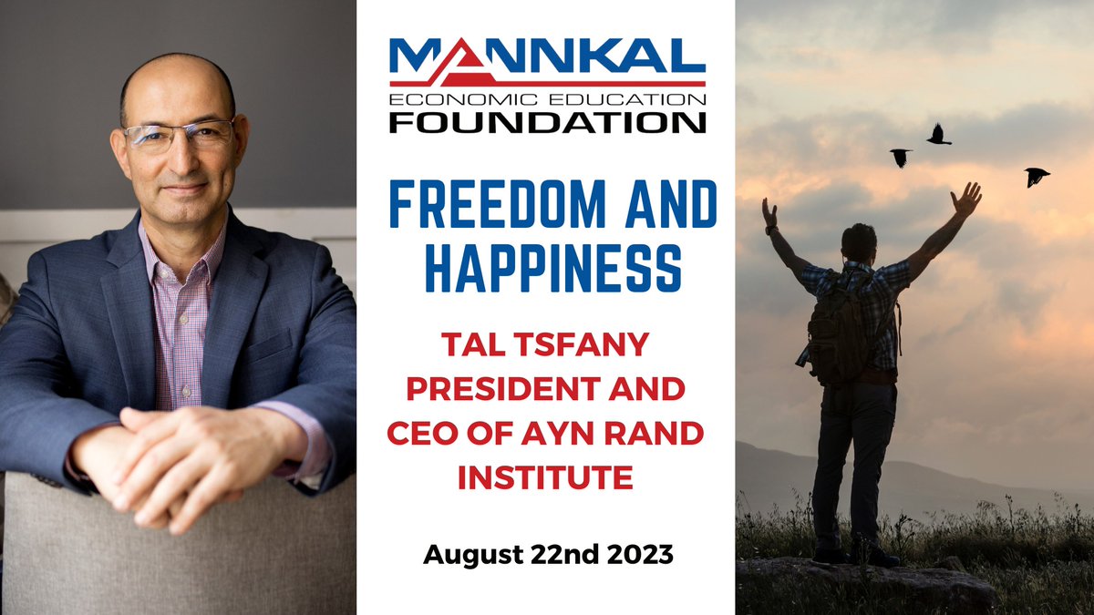 On August 22nd, for the first time, <a href="/taltsfany/">Tal Tsfany</a>, the CEO and President of the <a href="/AynRandInst/">Ayn Rand Institute</a> will be presenting at an in-person event in Perth, Australia.
See you there soon!
<a href="/mannkal/">Mannkal Economic Education Foundation</a> 
More details:
mannkal.org/event/freedom-…