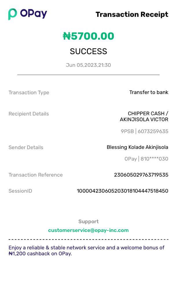 BLAQWHITEY's tweet photo. @chippercashapp I made a transaction from my two banks over 24 hours now, the money is yet to reflect in my chipper wallet, I complained to your live chat no solution, I’m yet to get my money as we speak. https://t.co/L7daYIhUaj