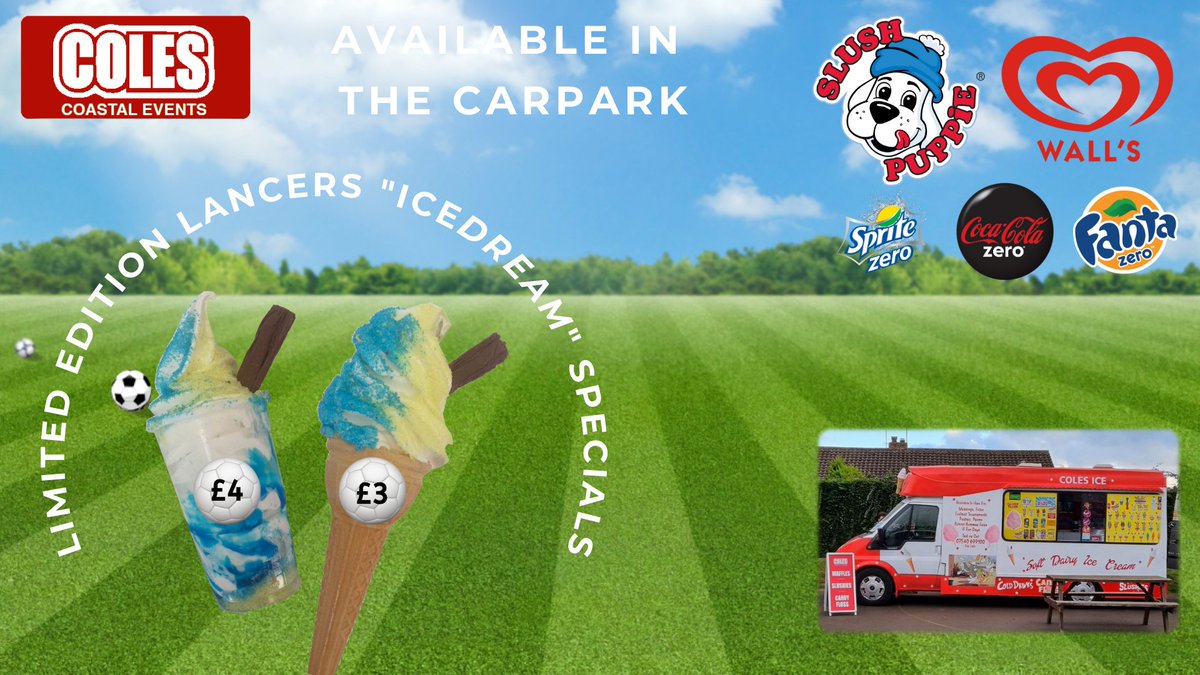 Less than 2 weeks to go to our Funday at Culver Road, when the weather is ☀️ make sure you wear plenty of Suncream &amp; #keepkool with our Lancers "IceDream" Specials🍦from our partners #colescoastalevents