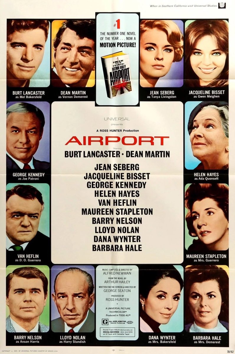 New review!

AIRPORT (1970)

Link: midniteramble.blogspot.com/2023/06/airpor…

#airport #arthurhailey #disastermovie #airplane #burtlancaster #deanmartin #georgekennedy #jacquilinebisset #jeanseberg #helenhayes #vanheflin #70s