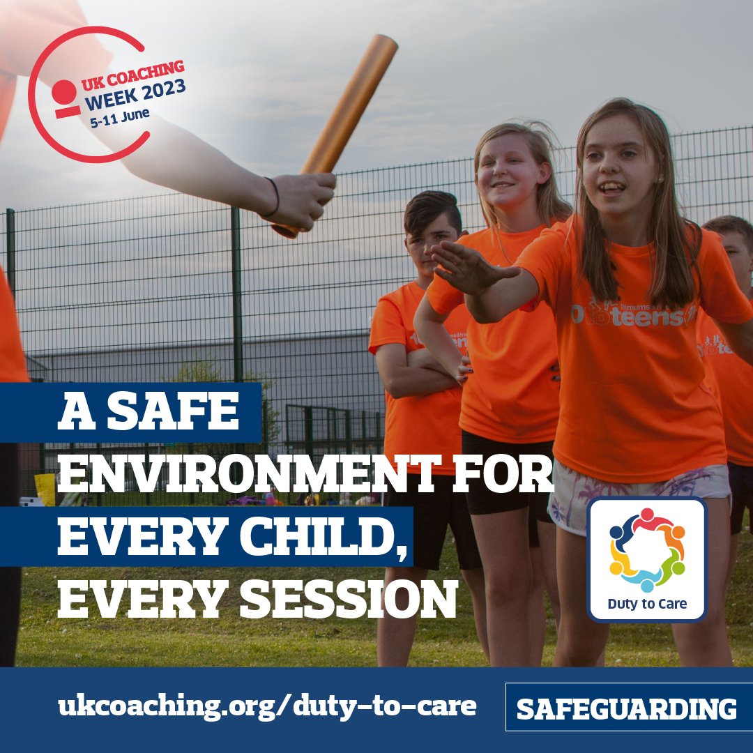 Today is #ChildhoodDay, and there's no better time to talk about safeguarding

As coaches, we have a duty to provide a safe environment for our young participants

Learn how to enhance your safeguarding practices with @_UKCoaching 👇ukcoaching.org/resources/duty…

#UKCoachingWeek