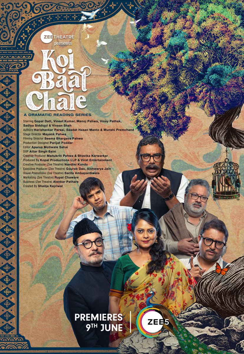 Zee Theatre's Dramatic Reading Series of Classic Stories - #KoiBaatChale directed by #SeemaPahwa, feat. @thegopaldatt #VineetKumar #ManojPahwa @pathakvinay @sadiyasiddiqui3 & @TheVivaanShah, premieres June 9th on @ZEE5India. @Zee_Theatre @shailjaofficial @ManukritiP