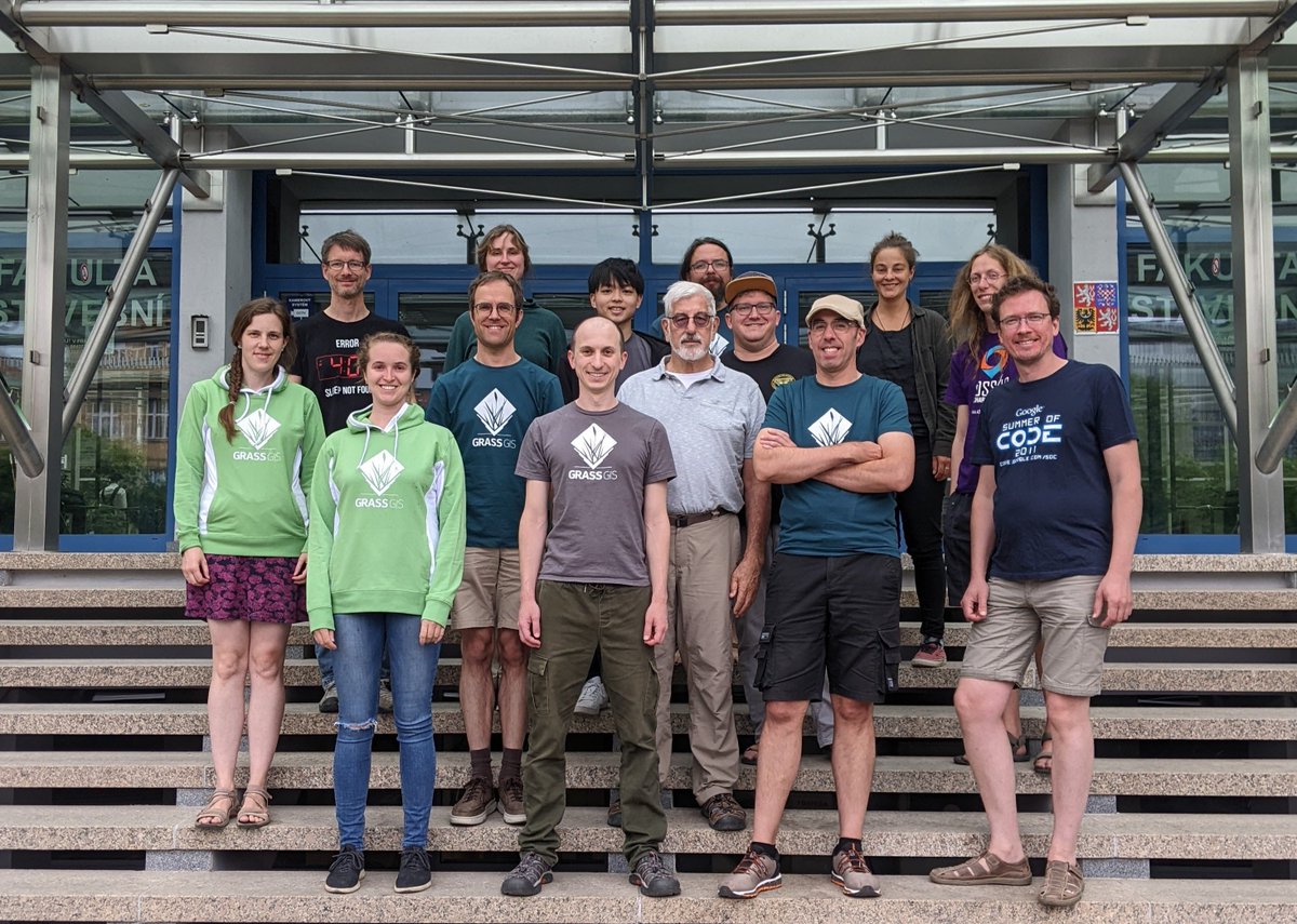 Today is the last day of the #GRASSGIS Community Meeting!  

Lots of work, planning and community bonding was accomplished this week thanks to our host @CVUTPraha, sponsors, @FOSSGIS_Verein, @OSGeo, @osgeojapan and @NCSUgeospatial who sent 5 researchers here!