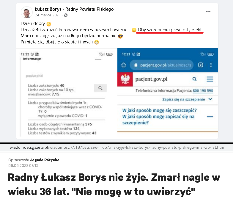szczepienie's tweet photo. "Oby szczepienia przyniosły efekt" - Radny Łukasz Borys. https://t.co/jq1mYdtH5r