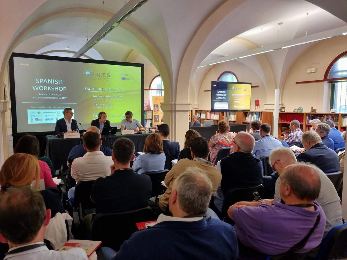 fai_cisl's tweet photo. #Madrid, workshop progetto EATS, @OnofrioRota: In corso importanti fronti contrattuali, con approvazione piattaforme per #ccnl industria e cooperazione #alimentare e sigla #ccnl Consorzi di Bonifica, settore strategico per #agricoltura e prevenzione del dissesto idrogeologico https://t.co/ovSPwjy7cq