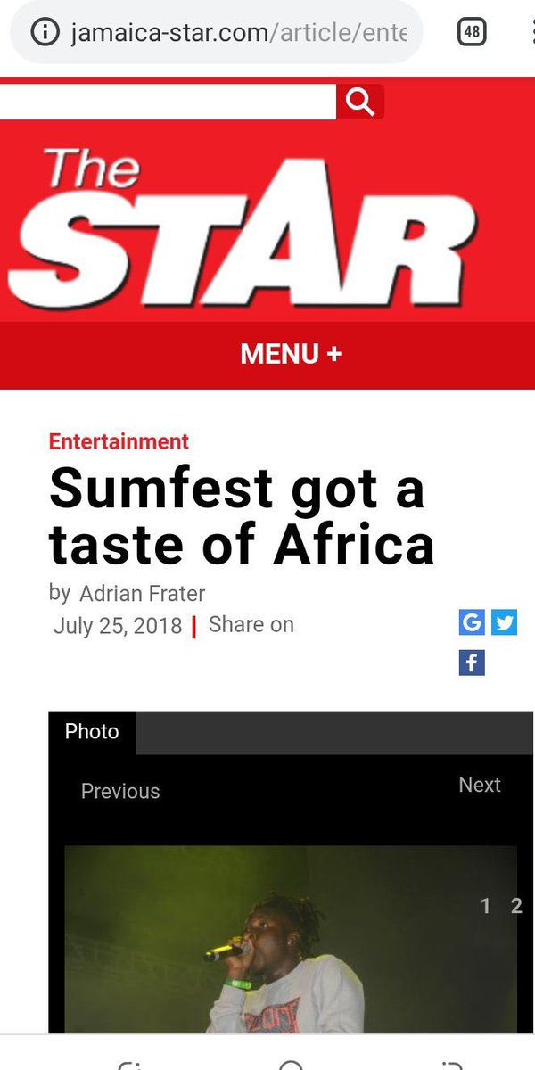 StonebwoyMuseum's tweet photo. Before his performance, @stonebwoyb was featured in Jamaica Star Newspaper. Right after he performed as the first Ghanaian and Second African on the Reggae Sumfest stage in 2018, he again was featured in Jamaica Observer Newspaper. Two of the top Jamaican Daily Newspapers. https://t.co/DRBQFe5ej4