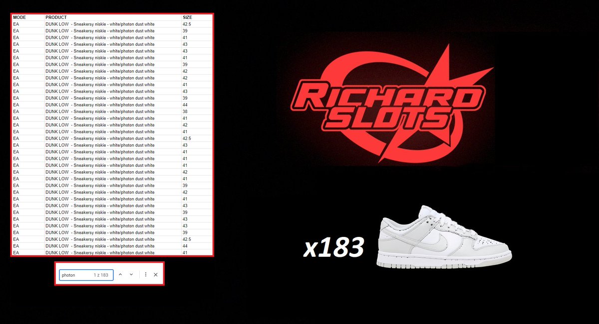 **06.06**💰 **+183x Photon Dust [W]** Running Slcts for OrangeSite[PL/ENG]: discord.gg/dmWMmETpyT ------------------------------------------------- @BananaFramework @ShinyProxies @JIGIONotify @Marsproxies @IgnifyProxies @TheLemonClub_ @Roxy_Proxies