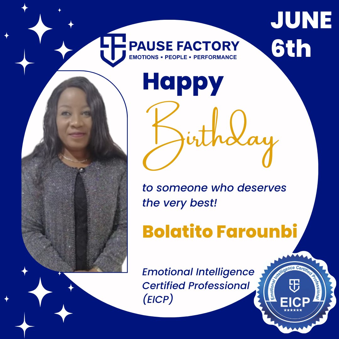 Happy Birthday to @BolatitoF Bolatito Farounbi an alumnus of Emotional Intelligence Certified Professional.🪄🌟⚡✨
Click like and comment with your wishes. 🪄🌟⚡✨💥 #birthday #birthdayfun #birthdaygirl #birthdaylove #birthdaycake Imade Funke Akindele BREAKING NEWS NLC AND TUC